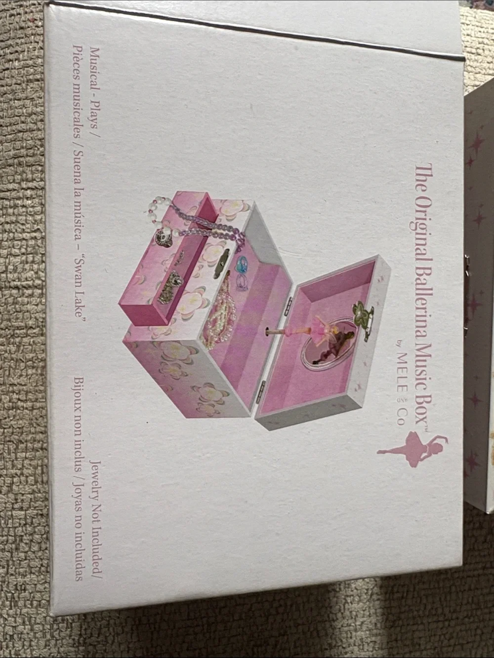 Pink Floral Music Jewelry Box with Fairy Design